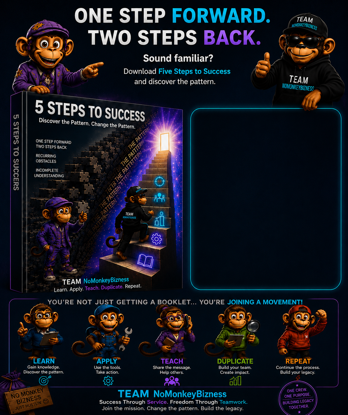 Five Steps to Success promotional landing page
